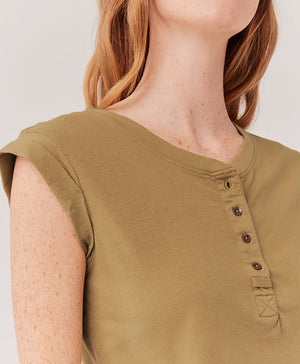 The Portside Henley Tank - Fennel