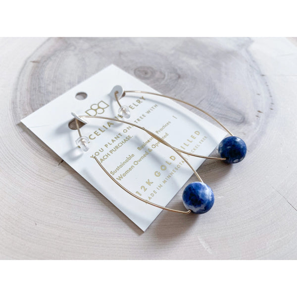 Rachel Gemstone Earrings - Sodalite