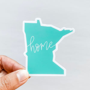Minnesota Home State Sticker Decal - Mint Green