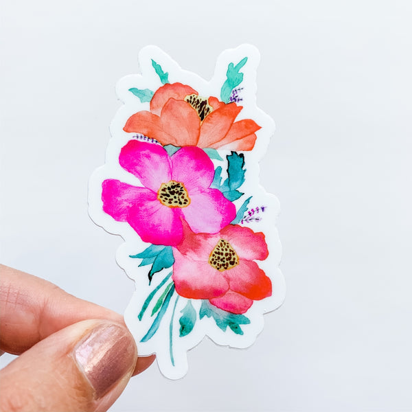 Bright Bouquet Watercolor Floral Sticker Decal