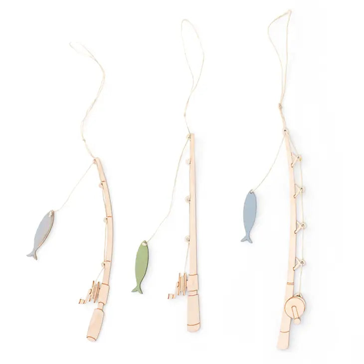 Fishing Poles and Fish Set of 3