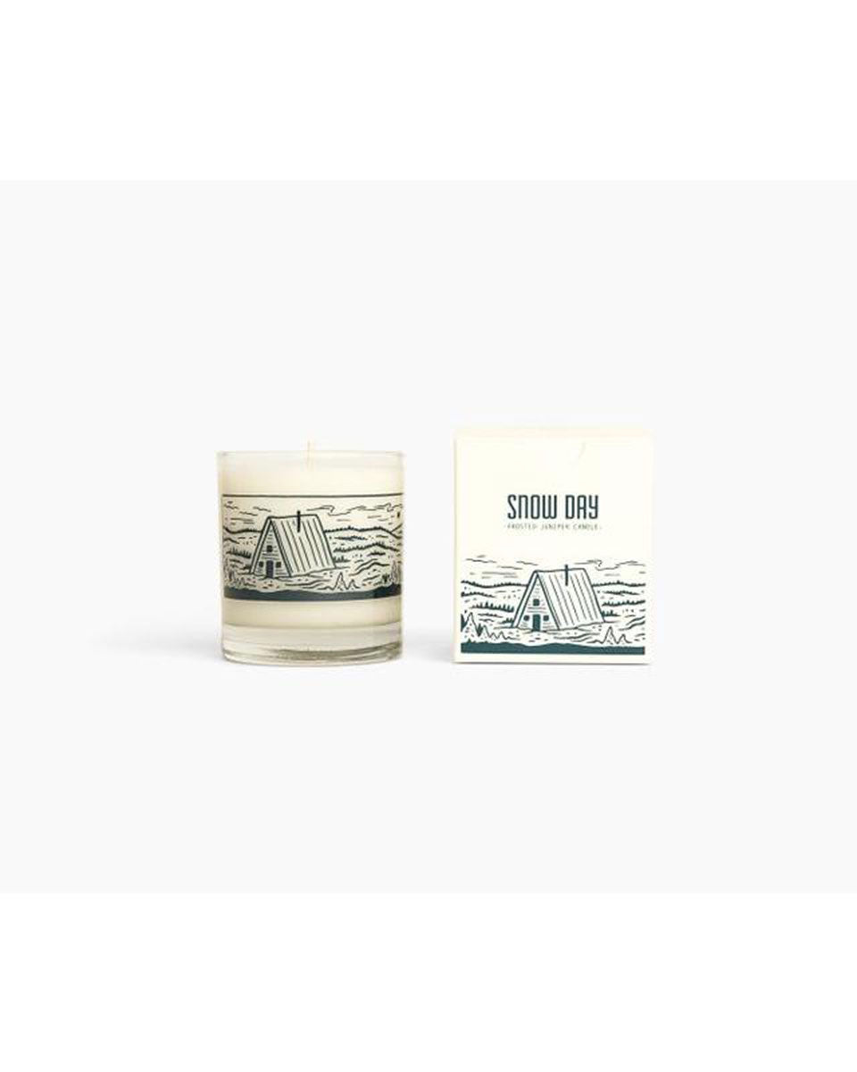 Snow Day Rocks Glass Candle