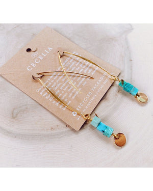 Sami Drop Earring - Turquoise Square