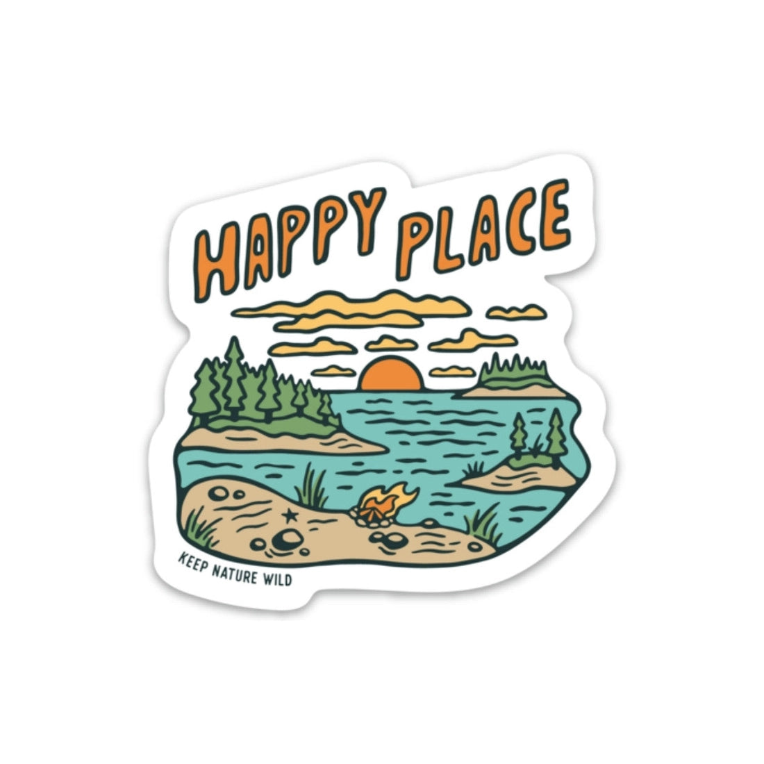 Nature Island Sticker — Feel-good stickers, cards, & pins