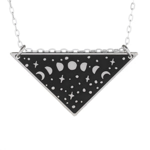 Moon Phases Triangle Necklace
