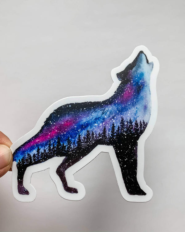 Starlight Wolf Sticker 4"