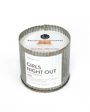 Girls Night Out Wood Wick Rustic Vintage Candle