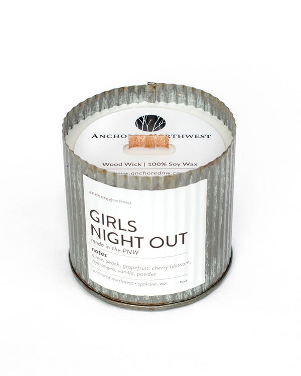 Girls Night Out Wood Wick Rustic Vintage Candle