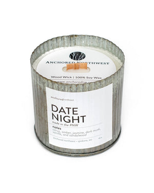 Date Night Wood Wick Rustic Vintage Candle