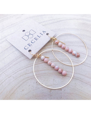 Drop Hoop Earrings - Pink Sea Sediment