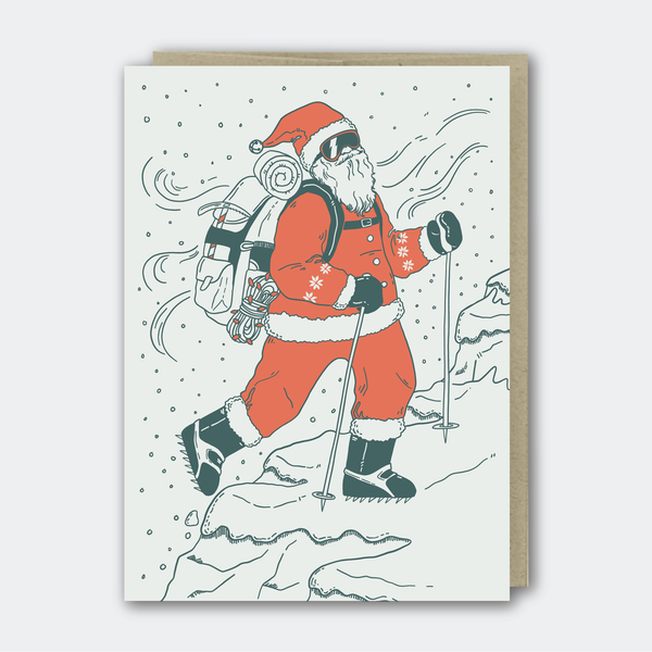 Hiker Santa Card