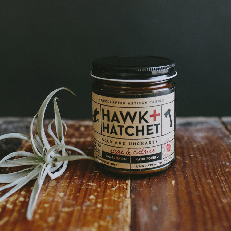 Sage and Citrus Candle 8oz Amber Glass Jar