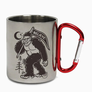 Sasquatch Believe Carabiner Steel Camping Mug