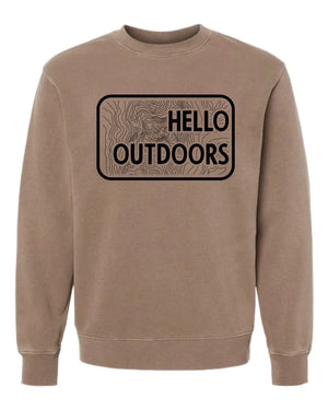 Hello Outdoors Garment Dyed Crewneck