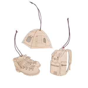 Hiking Ornament Set of 3