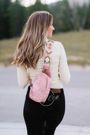 Shoulder Sling Bag - Blush Geo