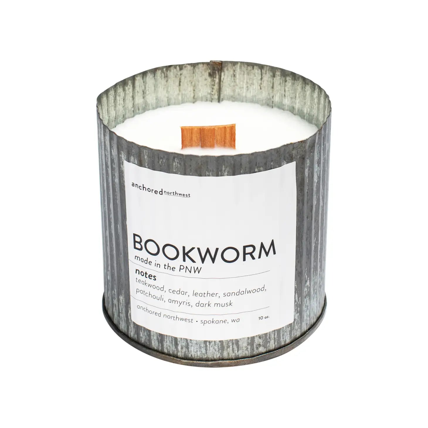 Bookworm Wood Wick Rustic Vintage Candle