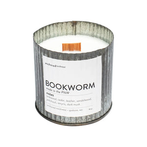 Bookworm Wood Wick Rustic Vintage Candle