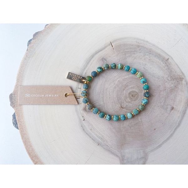 Missy Ann 6mm Gemstone Bracelets - African Turquoise