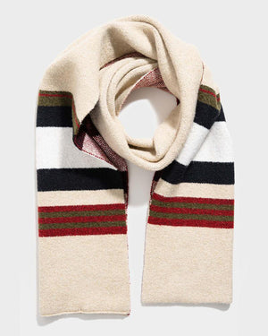 Cream Stripe Recycled Scarf