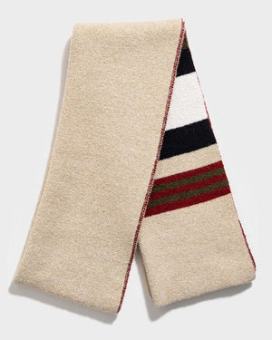 Cream Stripe Recycled Scarf