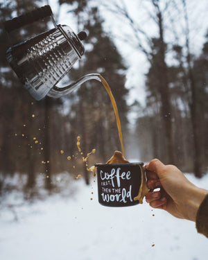 Coffee First Enamel Camp Mug