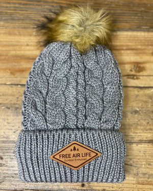 Free Air Life Faux Fur Beanie - Grey