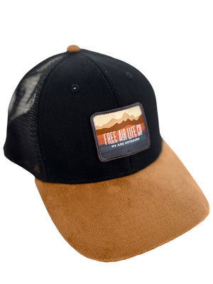 Suede Trucker Hat - Black