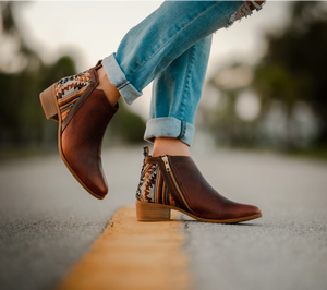 Brown Leather Bootie