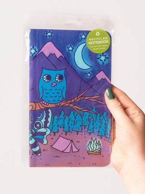 Owl Moon Scene Recycled Notebook