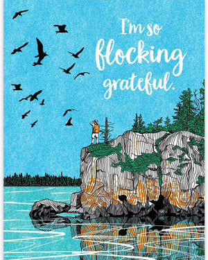 Flocking Grateful Card