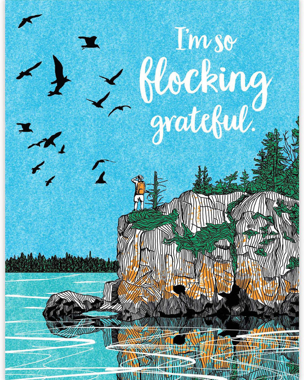 Flocking Grateful Card