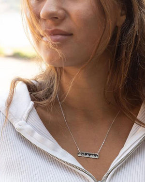 Moonlit Mountains Horizontal Bar Necklace