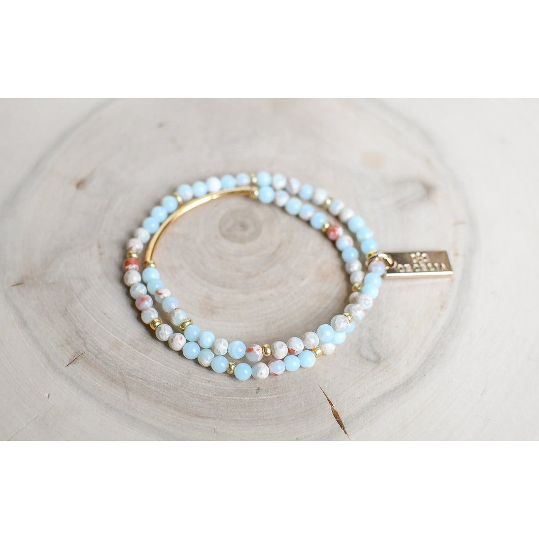 Debbie Kay Double Wrap - Blue Sea Sediment Jasper