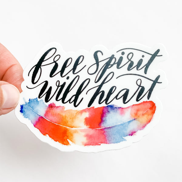 Free Spirit Wild Heart Feather Sticker Decal