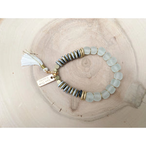 Recycled Glass Bracelets - Clear Recycled Glass