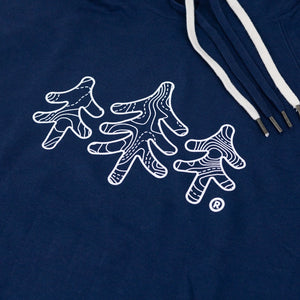 Topographic Lightweight Loop Terry Hoodie - Navy