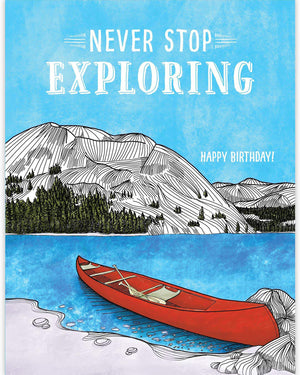 Never Stop Exploring Canoe Card