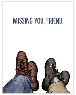 Miss You Hiking Boots Card