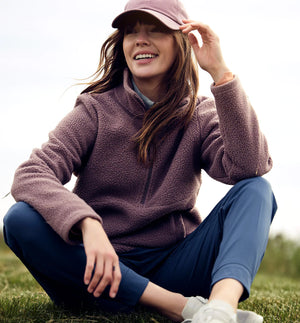 Women's Bamboo Sherpa Fleece Half Zip